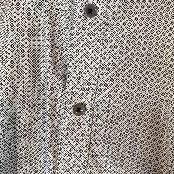 Ted Baker London Sz 4 Button Up Shirt Long Sleeve Flip Cuff Dress Shirt Pattern - Picture 2 of 9